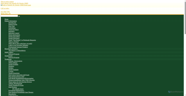 Security scan screenshot of https://www.dornindentalcenter.com/patient-information-education/what-is-xylitol/