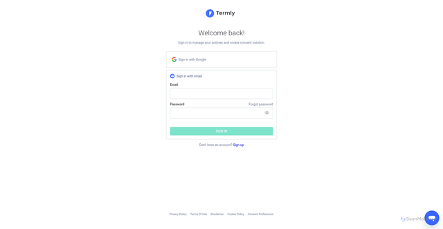 Security scan screenshot of https://app.termly.io/