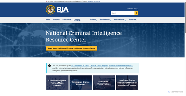 Security scan screenshot of https://ncirc.bja.ojp.gov/