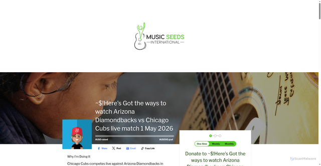 Security scan screenshot of https://www.musicseedsinternational.org/heres-got-the-ways-to-watch-arizona-diamondbacks-vs-chicago-cubs-live-match-1-may-2026