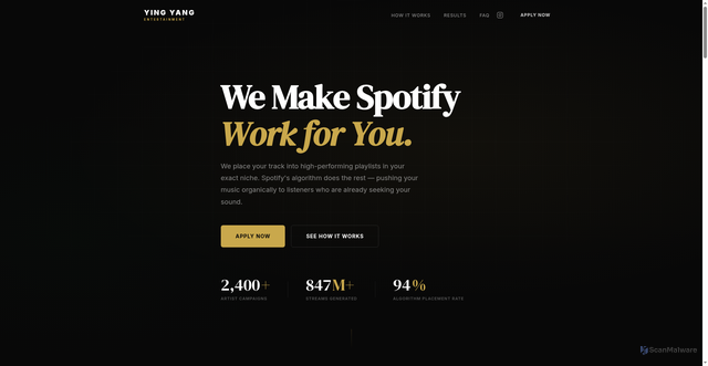 Security scan screenshot of https://yingyang.network/