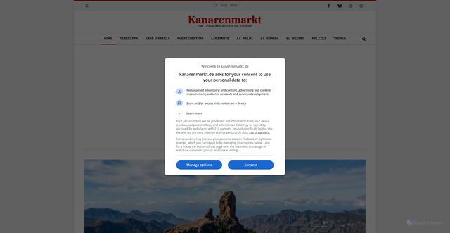 Security scan screenshot of https://kanarenmarkt.de