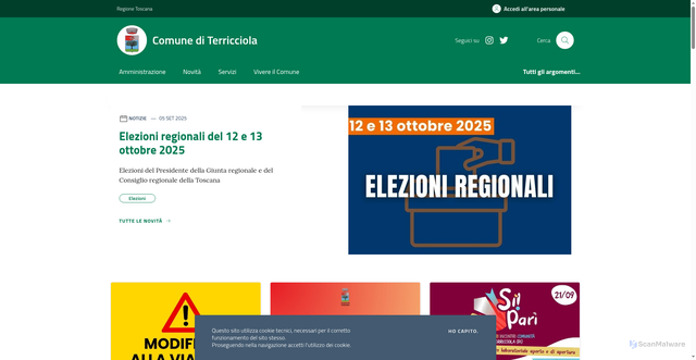 Security scan screenshot of https://www.comune.terricciola.pi.it/
