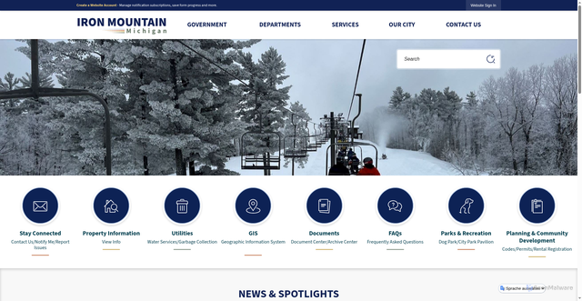 Security scan screenshot of https://ironmountainmi.gov/