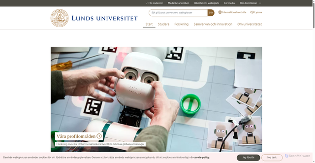 Security scan screenshot of https://www.lu.se/