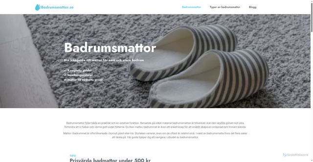 Security scan screenshot of https://badrumsmattor.se