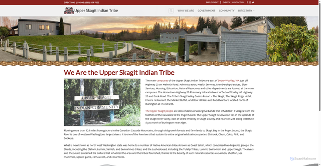 Security scan screenshot of https://upperskagittribe-nsn.gov/