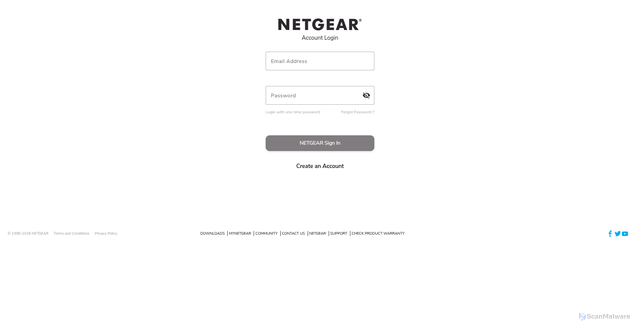 Security scan screenshot of https://my.netgear.com