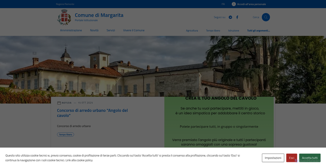 Security scan screenshot of https://comune.margarita.cn.it/