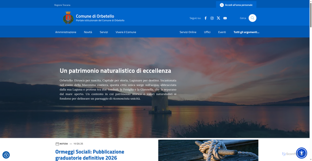 Security scan screenshot of https://www.comune.orbetello.gr.it