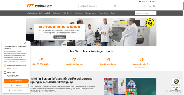 Security scan screenshot of https://www.weidinger.eu