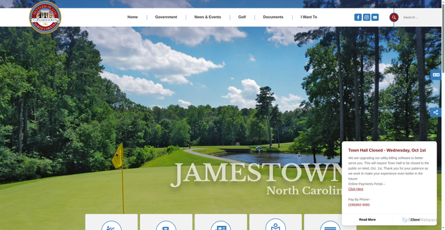 Security scan screenshot of https://jamestown-nc.gov/