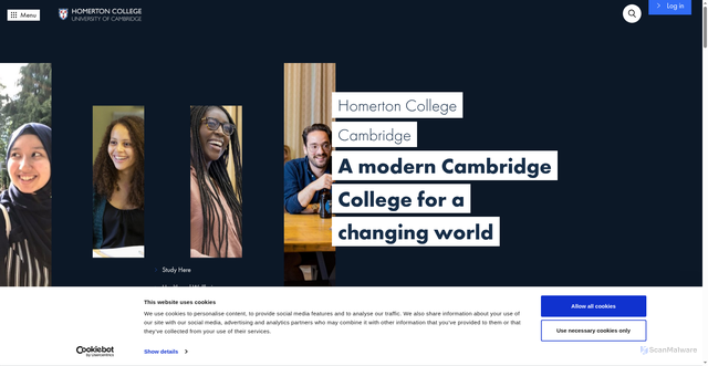 Security scan screenshot of https://www.homerton.cam.ac.uk/