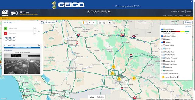 Security scan screenshot of https://az511.gov/