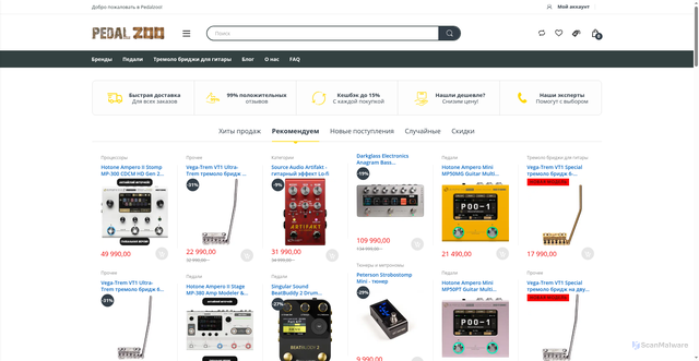 Security scan screenshot of https://pedalzoo.ru