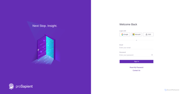 Security scan screenshot of https://platform.prosapient.com