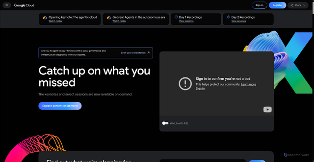 Security scan screenshot of https://www.googlecloudevents.com/next-vegas