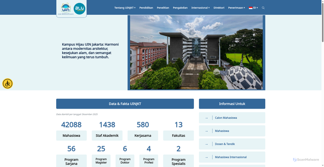 Security scan screenshot of https://uinjkt.ac.id