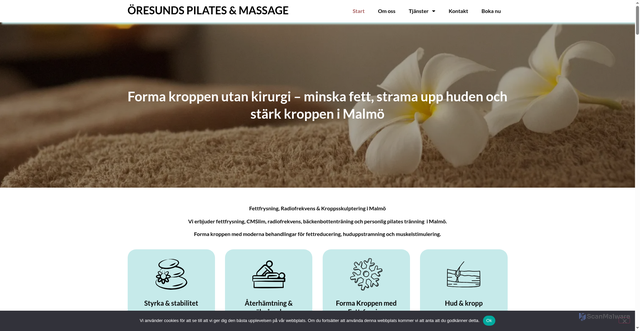 Security scan screenshot of https://pilatesmassage.se