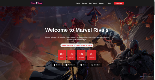 Security scan screenshot of https://marvelrivals.net/