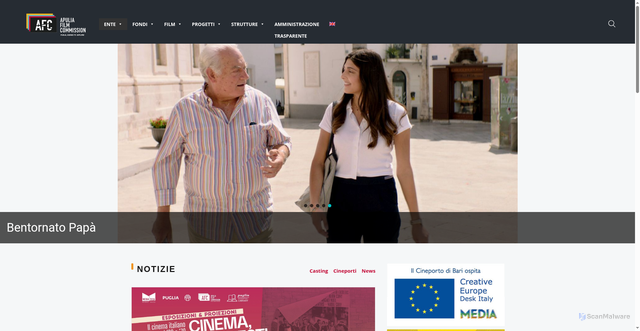 Security scan screenshot of https://www.apuliafilmcommission.it/