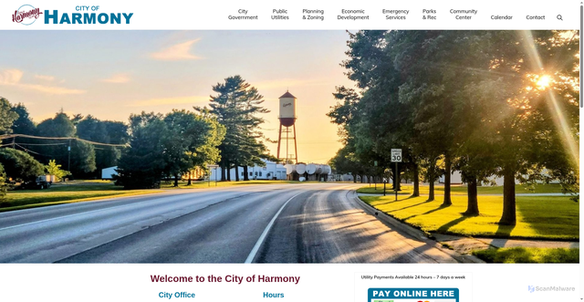Security scan screenshot of https://harmonymn.gov/