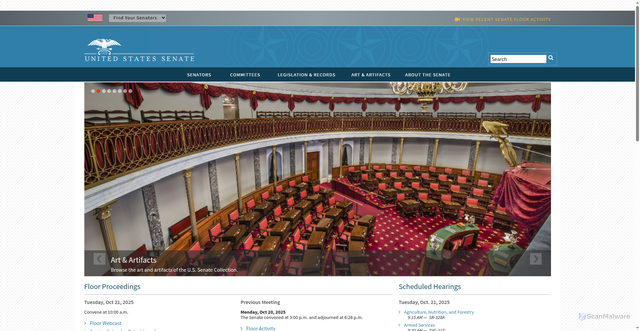 Security scan screenshot of https://www.senate.gov/