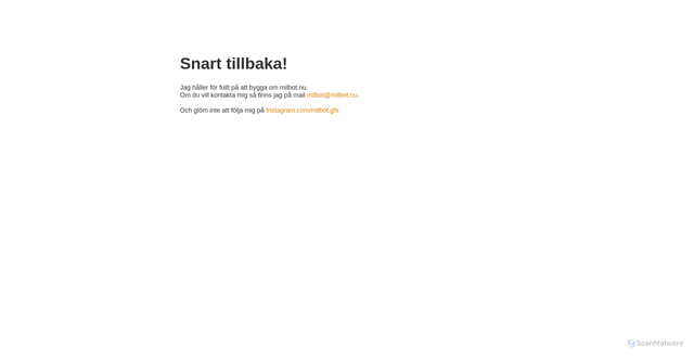 Security scan screenshot of https://milbot.nu