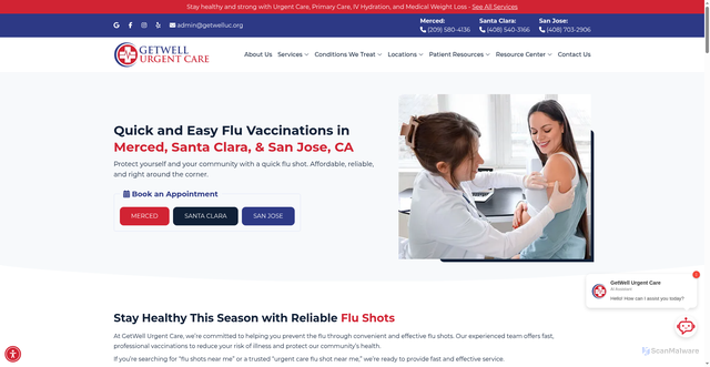 Security scan screenshot of https://getwelluc.org/flu-shots