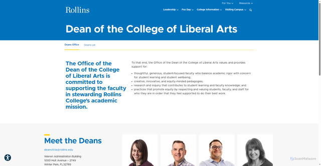 Security scan screenshot of https://rollins-edu-website-ssg.pages.dev/dean-of-cla/