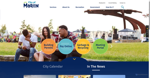 Security scan screenshot of https://www.cityofmarion.org/