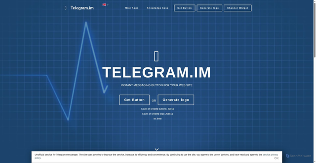 Security scan screenshot of https://telegram.im
