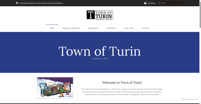 Security scan screenshot of https://townofturinny.gov/