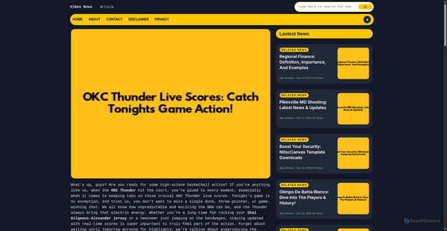Security scan screenshot of https://networkpepper.com/blog/okc-thunder-live-scores-catch