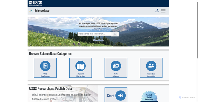 Security scan screenshot of https://www.sciencebase.gov/