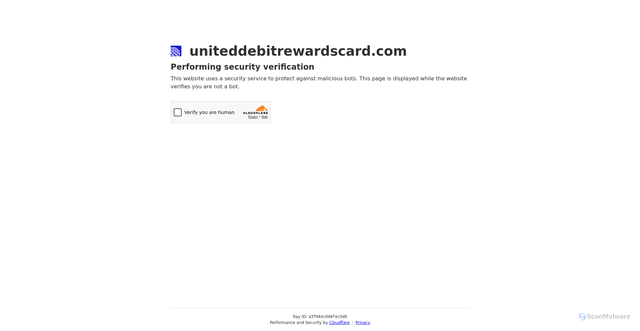 Security scan screenshot of https://uniteddebitrewardscard.com