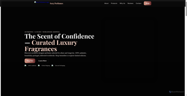 Security scan screenshot of https://sexyperfumes.pages.dev/shop/tomford-oudwood
