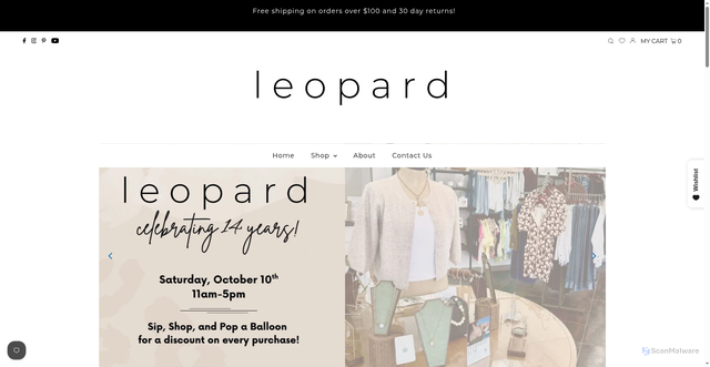 Security scan screenshot of https://leopardboutique.com