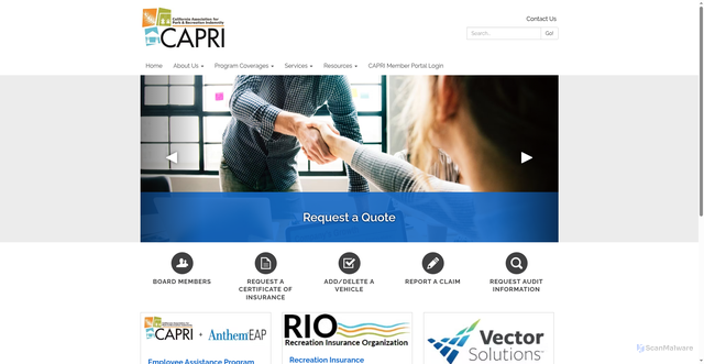 Security scan screenshot of https://www.capri-jpa.gov/