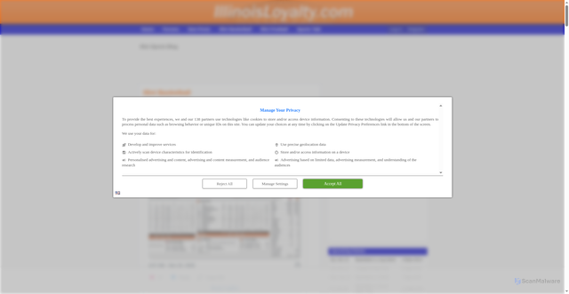 Security scan screenshot of https://www.illinoisloyalty.com/