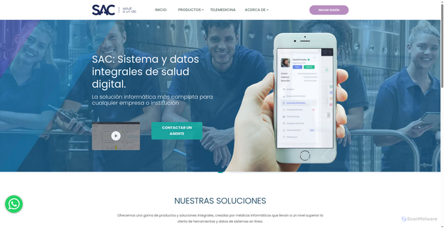 Security scan screenshot of https://www.saludaunclick.com