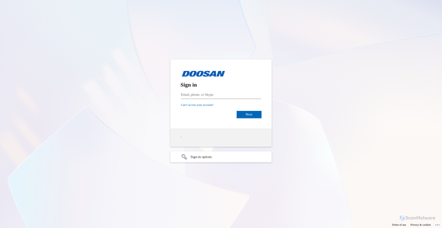 Security scan screenshot of https://gp-na1.doosan.com