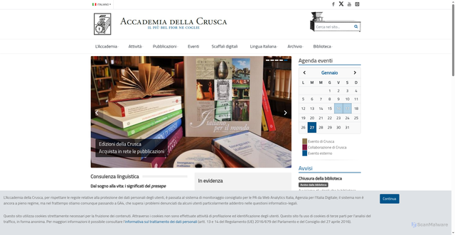 Security scan screenshot of https://accademiadellacrusca.it/