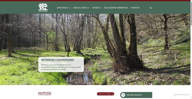 Security scan screenshot of https://www.parcogroane.it