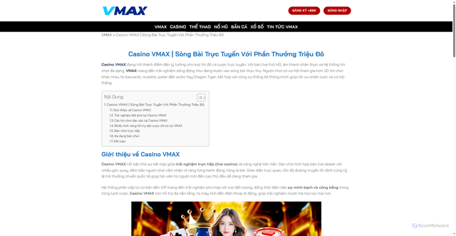 Security scan screenshot of https://vmax.studio/casino/