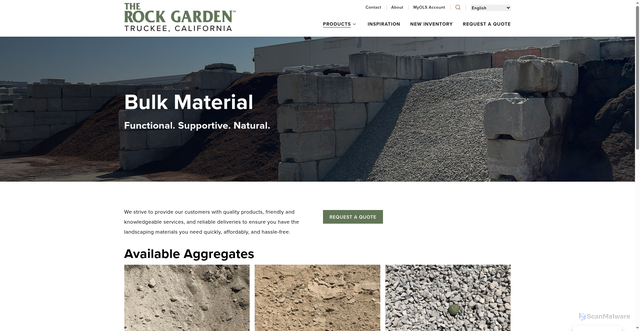 Security scan screenshot of https://rockgardenonline.com/products/bulk-material/