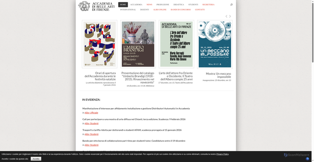 Security scan screenshot of https://www.accademia.firenze.it/