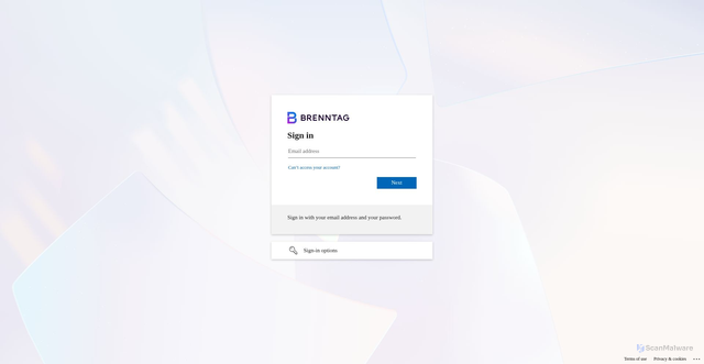 Security scan screenshot of https://brenntag01.sharepoint.com
