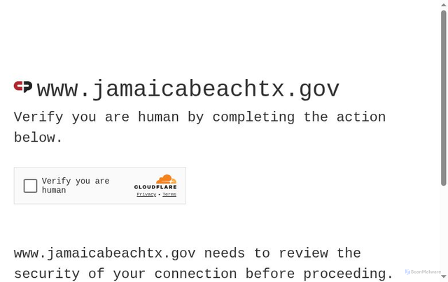 Security scan screenshot of https://www.jamaicabeachtx.gov/