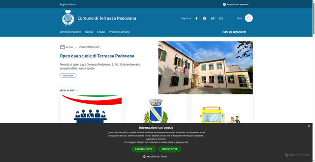 Security scan screenshot of https://www.comune.terrassa.pd.it/it